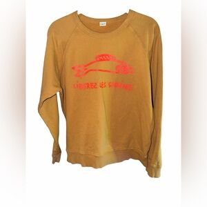 Clare V. Sardine crewneck sweater in mustard yellow color size medium